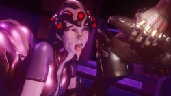 ass cum_in_mouth cumshot doomfist facial male/female overwatch widowmaker