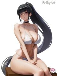 big_breasts curvy_figure cute_girl eve_(stellar_blade) feikyart ponytail stellar_blade white_bikini