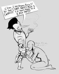 anonymous_character blowjob blush chumdotgov cigar deltarune deltarune_chapter_2 long_nose male male_focus spamton_g._spamton spamton_g_spamton sucking_penis