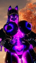 big_breasts bikini bikini_top bimbo bimbofication cat cat_ears catgirl female pur_slime(bom39) purple purple_hair skeleton skelly_jelly slime slime_girl visible_skeleton vrchat vrchat_avatar