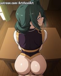 1boy 1girls ai_generated akari_acura anus artifical_art ass blue_eyes blush doggy_style green_hair hitsugi_no_chaika light-skinned_female light_skin long_hair penis penis_in_pussy perfect_body ponytail pussy pussy_juice sex tied_hair vaginal_penetration vaginal_sex