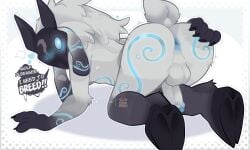 1boy all_fours anus ass ass_up blush caprine fur glowing glowing_markings goah_sparky grass hooves kindred lamb_(league_of_legends) league_of_legends looking_at_viewer looking_back male male_only mammal markings presenting presenting_hindquarters pussy raised_tail rear_view riot_games sheep solo white_fur