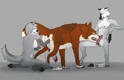 animal_genitalia animal_penis anthro anthro_on_feral areola biped bodily_fluids breasts canid canine canine_genitalia canine_penis canis castration cock_and_ball_torture countershade_fur countershade_torso countershading cum cum_on_self cumshot darama ejaculation erection female feral fur futa/male futanari genital_fluids genital_mutilation genital_torture genitals glans gore group hands-free humanoid_genitalia humanoid_penis intersex intersex/male knot licking male male/female mammal mutilation nipples penis quadruped tail tongue trio wolf zoophilia
