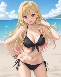 ai_assisted ai_generated anime_style beach black_panties female marin_kitagawa