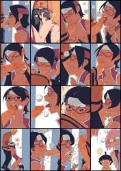 ac120 adult_and_teenager age_difference black_hair blonde_hair blowjob boruto:_naruto_next_generations comic cum_in_mouth deepthroat drooling fingering glasses headband masturbation naruto naruto_(series) older_male_and_younger_female public sakura_haruno sarada_uchiha size_difference uzumaki_naruto