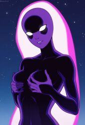 ai_generated alien alien_girl anodite ass ben_10 ben_10_alien_force ben_10_ultimate_alien bigmic145 breasts female female_focus female_only glowing glowing_eyes glowing_hair gwen_tennyson gwen_tennyson_(alien_force) gwen_tennyson_(ultimate_alien) medium_breasts naked nude purple_body purple_skin white_eyes