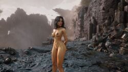 asian ass ass_focus clair_obscur:_expedition_33 dark_nipples full_body lune_(clair_obscur:_expedition_33) mod screencap tattoo video_games