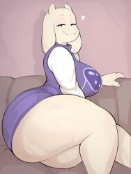 1girls 2d 2d_(artwork) 5_fingers anthro arms ass bare_legs big_ass big_butt bottom_heavy breasts bubble_ass bubble_butt butt couch curvaceous curvy curvy_body curvy_female curvy_figure dat_ass deltarune dress dumptruck_ass eyelashes fat_ass female female_focus female_only furry goat goat_girl hands heart high_resolution hips huge_ass huge_butt large_ass large_butt legs looking_at_viewer mammal mature mature_female mature_woman milf no_panties open_eyes plump plump_breasts seductive seductive_look sitting thick thick_ass thick_legs thick_thighs thighs tight_clothing toriel undertale undertale_(series) usnarbit voluptuous white_body white_skin wide_hips wide_thighs
