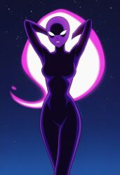 ai_generated alien alien_girl anodite ass ben_10 ben_10_alien_force ben_10_ultimate_alien bigmic145 breasts female female_focus female_only glowing glowing_eyes glowing_hair gwen_tennyson gwen_tennyson_(alien_force) gwen_tennyson_(ultimate_alien) medium_breasts naked nude purple_body purple_skin white_eyes