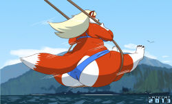 vulpine kazecat playing swinging solo_female overweight_female huge_ass