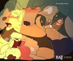absurd_res anal anal_penetration anthro beastars big_penis bird_dog bite bite_mark blush bodily_fluids butt canid canine canis collot_(beastars) cum cum_in_ass cum_inside cumshot domestic_dog double_anal double_penetration ejaculation fangs floppy_ears fur genital_fluids genitals golden_retriever grey_body grey_fur group group_sex hi_res hunting_dog jack_(beastars) kat2skate legoshi_(beastars) long_tongue male male/male male_penetrated male_penetrating male_penetrating_male mammal penetration penile penile_penetration penis penis_in_ass pull_out retriever sandwich_position sex shoulder_bite tail tan_body tan_fur teeth threesome tongue tongue_out trio wolf
