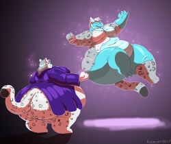big_ass female_only kazecat leopard magic overweight spotted_body tail transformation