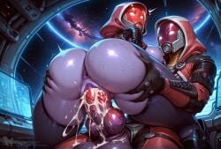 tali'zorah_nar_rayya quarian bioware mass_effect alien alien_girl alien_humanoid bodysuit latex_suit latex_bodysuit skinsuit helmet helmet_with_visor visor hood_up hood glowing_eyes indoors space spacecraft spaceship spacesuit spaceship_interior light-skinned_female purple_skin mature_female thick_thighs voluptuous voluptuous_female ai_generated creamhorseai blush curvy curvy_female curvy_figure fit fit_female high_resolution highres horny horny_female hourglass_figure huge_ass huge_breasts big_ass big_breasts big_butt mature perfect_body seductive seductive_look erect_nipples female big_balls big_penis huge_balls huge_cock hyper_balls testicles male male/female massive_balls massive_penis nubbed_penis ribbed_penis alien_penis knot knotted_penis purple_penis alien_boy from_front_position hug standing standing_sex ass_grab ass_focus presenting_hindquarters vaginal_penetration vagina vaginal vaginal_sex motion_lines bouncing_ass shaking_ass cum cum_inside cum_in_pussy excessive_cum cum_drip cum_overflow