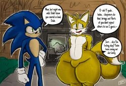 2boys big_ass big_butt big_hips blue_body blue_eyes blue_eyes_male bulge color color_edit colored colored_sketch colorization colorized colorshun femboy fox fox_boy fox_ears fox_tail green_eyes green_eyes_male hedgehog hedgehog_humanoid kojoarts male open_mouth sega smile smiley_face sonic_(series) sonic_the_hedgehog sonic_the_hedgehog_(series) tails tails_the_fox talking_to_another tongue yellow_body yellow_skin