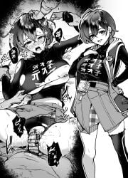 1girl absurdres assisted_rape belle_(zenless_zone_zero) blush breasts censored crying defloration earrings gloves group_sex hair_between_eyes hair_ornament held_down highres jewelry large_breasts letter_hair_ornament multiple_boys open_mouth penis rape restrained sex shirt short_hair single_thighhigh smile thighhighs torn_clothes virginal_blood yatai_(ya2taic) zenless_zone_zero