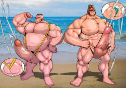 balls bara big_balls big_penis blush boner cum erection flexing gypso_(pokemon) hairbun hairpin huge_cock male male_only manbun maxbishop muscat_(pokemon) muscles muscular nintendo nude orgasm penis philippe_(pokemon) pokemon pokemon_legends:_z-a sideburns sunglasses vinnie_(pokemon)