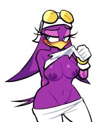 1girls 2026 2d 2d_(artwork) 2d_artwork anthro avian beak belly bird bird_girl blush blushing blushing_female blushing_profusely breasts digital_art digital_drawing_(artwork) digital_media_(artwork) female flashing flashing_breasts furry furry_female glasses glasses_on_head lovetopullmicke mobian mobian_(species) pants_down passerine purple_feathers sega solo sonic_(series) sonic_riders sonic_the_hedgehog_(series) sunglasses sunglasses_on_head swallow_(bird) tagme wave_the_swallow