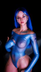 crashbanditkut self_upload 2026 hi_res highres high_resolution 3d 4k virtamate virt-a-mate depth_of_field chromatic_aberration pinup original original_character human female 1girls 1girl straight solo solo_focus solo_female hair long_hair eyebrows eyelashes long_eyelashes eyeshadow lips lipstick makeup mascara light_skin light-skinned_female breasts small_breasts blue_eyes blue_hair navel belly belly_button tummy thighs nail_polish nails long_nails standing looking_at_viewer young young_female teenager teenage_girl thick_thighs thick thick_lips big_lips clothing clothed nipples areolae areola room bed bedroom indoors inside night background see-through see-through_clothing suit implants android robot robot_girl unusual_eyes fit fit_female half-closed_eyes