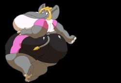 animated butt_attack elephant eliza_(kazecat) female huge_ass kazecat overweight sprite