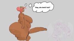 1futa ass balls ballsack big_ass big_ass_(futa) big_breasts big_penis chubby chubby_futa cookie_run cookie_run_kingdom eternal_sugar_cookie funny futanari gilf gilf_(lore) gut hollyberry_cookie penis side_view thick_thighs thought_bubble