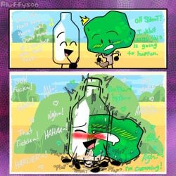 1boy 1boy1girl 1girl 1girls 2_panel_comic anthro battle_for_dream_island boner bottle_(bfdi) bush closed_eyes cum_inside fuzzy_fluffs instant_loss_2koma looking_at_penis object_show object_shows riding riding_dick riding_penis tentacle_penis tree_(bfdi)