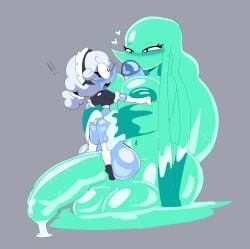 2d 2d_artwork big_ass big_balls big_breasts big_penis blue_body blue_skin blush blushing blushing_at_partner clothed clothed_futa cloud_creature cloud_humanoid deltarune deltarune_chapter_3 deltarune_chapter_4 elnina_(deltarune) eyelashes futa/futa futa_on_futa futa_only futa_with_futa futanari giant_futa giantess grabbing grabbing_ass grabbing_breasts gray_background green_body green_skin grey_background heart_symbol hearts_around_head holding holding_ass holding_breast holding_partner huge_ass huge_balls huge_breasts huge_cock imminent_oral imminent_sex intersex intersex/intersex intersex_only intersex_penetrating_intersex macro maid maid_dress maid_outfit maid_uniform micro micro_on_macro miss_mizzle_(deltarune) naked naked_futa penis_between_breasts precum precum_drip simple_background size_difference smile smiling smiling_at_partner standing standing_on_penis standing_sex titjob tomfooleryarts undertale_(series) water_creature water_elemental water_humanoid yuri
