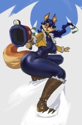 carmelita_fox sly_cooper_(series) cop police solo solo_focus solo_female dankwoll tagme thick_thighs fox