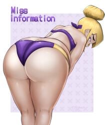 1girls ass ass_cleavage ass_focus big_ass big_butt bikini butt butt_focus character_name gameoverse miss_information_(gameoverse) swimsuit swimwear tagme thick_ass thick_thighs thighs usagiero