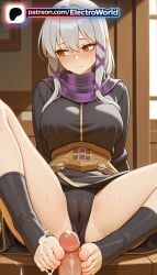 2026 highres hi_res electroworld patreon_username high_quality high_resolution artist_name stable_diffusion ai_generated 1girl 1girls patreon watermark breasts boobs solo_focus blush toejob scarf dick penis cock 1boy foot_play feet tits feet_fetish bust foot_fetish chest barefoot footjob cum ejaculation toes hetero clair_lasbard star_ocean