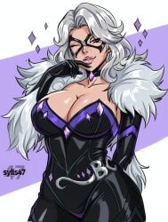 felicia_hardy black_cat_(marvel) marvel marvel_comics spider-man_(series) 1girls female 2026 white_hair white_fur breasts big_breasts huge_breasts large_breasts thick_breasts massive_breasts bursting_breasts hips wide_hips thick_hips thick thick_thighs superheroine curvy curvy_figure curvy_body curvaceous curvaceous_figure curvaceous_body curvy_hips curvaceous_hips curvaceous_female curvy_female mask masked masked_female eyemask domino_mask voluptuous voluptuous_female seductive seductive_look seductive_pose light-skin light-skinned_female bodysuit tight_clothing tight_clothes skin_tight seducing enticing alluring temptation tempting teasing teasing_viewer tempting_viewer looking_at_viewer collar choker marvel_rivals black_cat_(marvel_rivals) green_eyes thick_lips wink winking_at_viewer winking shiny_lips shiny shiny_skin shiny_breasts shiny_clothes issacokuno46217 thief