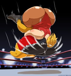 jiggly_(kazecat) kazecat wrestling piledriver huge_ass female_only head_between_ass