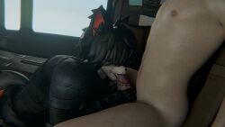 16:9 2026 aak_(arknights) aircraft anthro arknights athletic athletic_anthro athletic_male black_body black_fur black_hair bodily_fluids castlevania clothing cosplay digital_media_(artwork) duo felid feline fellatio fur genitals hair handjob helicopter hi_res holding_penis human human_on_anthro hypergryph interspecies k0d4s konami male male/male mammal metal_gear metal_gear_(series) metal_gear_solid_2 metal_gear_solid_v open_mouth oral orange_body orange_fur penile penis raiden_(metal_gear) saliva saliva_string sex sneaking_suit soma_cruz studio_montagne suit tongue vehicle white_body white_fur widescreen