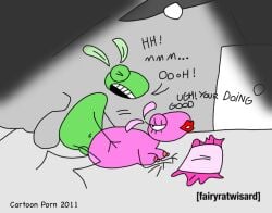12_oz_mouse 1boy 1girl 2011 adult_swim anthro balls bed bedroom bedroom_sex breasts cartoon cartoon_network cartoon_porn closed_eye comic digital_media_(artwork) eyelashes fairyratwisard female furry furry_female furry_male green_fur half-closed_eyes indoors lamp lips lipstick looking_at_another lying lying_on_stomach male male/female male_penetrating male_penetrating_female mother mouse mouse_fitzgerald mrs_mouse_fitzgerald murid murine navel nipples no_humans nude nude_female on_side open_mouth penetration penis pillow pink_fur rodent segmented_comic sex solo tail teeth text toony