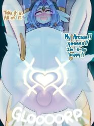 pokemon nintendo pokemon_(species) legendary_pokemon arceus gallade futanari futa_on_female centaur cum cum_inside inflation cumflation ahegao raikissu