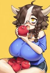 1girl 1girls 2026 2d 2d_(artwork) 2d_artwork ai ai-created ai_art ai_assisted ai_generated animal_ears animal_humanoid apple bangs bare_shoulders big_ass big_breasts big_butt big_hair big_thighs blue_shirt blush blushing braid braided_hair braids breast_squeeze breasts breasts_bigger_than_head brown_hair choker cleavage cow_ears cow_girl cow_horns cowbell crossed_legs curvy curvy_body curvy_female curvy_figure digital_art digital_drawing digital_drawing_(artwork) digital_media digital_media_(artwork) digital_painting_(artwork) dolphin_shorts drool drooling ear_tag eating exposed_shoulders eyebags female female_focus female_only food freckles freckles_on_breasts freckles_on_face freckles_on_shoulders glasses hair hikikomori horns huge_breasts humanoid humanoid_female kemonomimi kneesocks large_breasts messy_hair milf milf_body millie_(sugartwist) monster_girl multicolored_hair neet neet_girl oc original original_art original_artwork original_character original_characters otaku pale pale-skin pale-skinned_female pale_skin pale_skinned_female shirt short_hair shorts shortstack sitting sitting_down sitting_on_floor solo solo_female solo_focus squeezing_breast sugartwist t-shirt thick thick_ass thick_butt thick_eyebrows thick_hips thick_legs thick_thighs top_heavy twin_braids twinbraids upper_body white_bangs white_hair wide_hips wide_thighs yellow_eyes