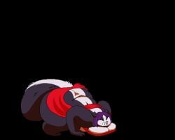 aroma_(kazecat) chubby_female flip huge_ass kazecat skirt_lift skunk_girl skunk_tail