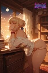 1girl ahoge ai_generated artoria_pendragon artoria_pendragon_(all) blonde_hair blush blushing blushing_at_viewer blushing_female bow bra breasts cleavage collarbone deurahh eyebrows_visible_through_hair fate/stay_night fate/zero fate_(series) full_moon green_eyes hair_ribbon hi_res highres imminent_anal imminent_fellatio imminent_oral imminent_penetration imminent_sex lace looking_at_viewer medium_breasts moon navel night night_sky panties pov pov_eye_contact ribbon saber seductive sexy sidelocks sky solo standing steam steaming_body sweat sweaty_body uncensored underwear underwear_only unseen_male_face voluptuous voluptuous_female