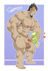 balls ballsack bara bean beefereater blowjob closed_eyes cock cock_sucking daddy dick dick_sucking duel_monster feet full_body genitals giese_hunter grin grinning holding_cock holding_dick holding_penis human human_male jerry_beans_man looking_down male male/male male_only muscle muscles muscular muscular_male nipple nipples penis penis_in_mouth penis_sucking size_difference standing sucking_cock sucking_dick sucking_penis trapper yu-gi-oh! yu-gi-oh!_gx