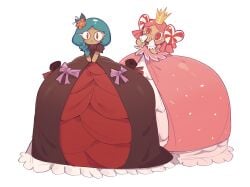 ass ass_bigger_than_head big_ass big_breasts big_butt blue_hair breasts breasts_bigger_than_head cookie_run cookie_run_kingdom flightpotato255 flower flower_in_hair pink_hair princess_cookie red_eyes thicc thicc_ass thicc_breasts thicc_thighs thick thick_ass thick_breasts thick_butt thick_thighs tiger_lily_cookie white_background