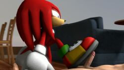 3d 3d_animation duo echidna feet footjob gay human human_on_anthro humanoid humanoid_genitalia humanoid_penis knuckles_the_echidna non-human non-human_head penis red_body red_fur shoejob sonic_(series) sonic_the_hedgehog_(series) stomping stomping_on_dick tagme toony toony_face video