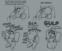 1boy1girl 1girl1boy angel angel_girl angel_wings anonymous_male artist_request ass ass_built_separately big_ass bubble_butt clothed_female_nude_male clothed_sex clothing cum cumflated_belly cumflation fellatio female_focus hair_pull hair_pulling midget monochrome questionable_consent round_ass