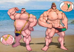 balls bara boner bulge erection flaccid flexing gypso_(pokemon) hairbun hairpin male male_only manbun maxbishop muscat_(pokemon) musclegut muscles muscular nintendo overweight penis philippe_(pokemon) pokemon pokemon_legends:_z-a sideburns sunglasses vinnie_(pokemon)