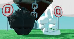 3d artist_request bob_(slap_battles) breedable_hips genderswap looking_at_viewer looking_back outdoors rob_(slap_battles) roblox roblox_game robloxian showing_ass slap_battles tagme tail thighs twerking