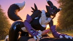 ai_generated anthro anthro_female anthroguy black_fur clothed curvy curvy_female date digimon digimon_tamers female female_focus female_only flirting flirting_with_viewer fox fox_girl fur furry furry_female furry_only high_quality high_resolution highres horny horny_female in_heat in_love large_breasts looking_at_viewer monster monster_girl park park_bench posing posing_for_the_viewer renamon renamon_(digimon) seductive seductive_eyes seductive_look seductive_pose seductive_smile sexy sexy_body sexy_female sexy_pose voluptuous voluptuous_body voluptuous_female wide_hips handjob precum female_on_top