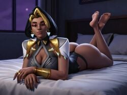 1girls ai_generated blizzard_entertainment breasts domina feet feet_up female foot_fetish huge_ass huge_breasts leo_dawg overwatch overwatch_2 soles vaira_singhania the_pose 3d 3d_(artwork) accurate_art_style