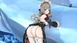 animated ass ass_focus big_ass female female_only genshin_impact hoyoverse looking_at_viewer loonoosh maid maid_apron maid_headdress maid_outfit maid_uniform music only_female sandrone_(genshin_impact) sound tagme twerk twerking video