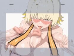 animated animated_gif breasts censored elegg_(nikke) goddess_of_victory:_nikke handjob paizuri penis theobrobine titjob