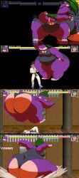 kazecat bertha_(kazecat) sprite hippopotamid male/female fighting huge_ass overweight