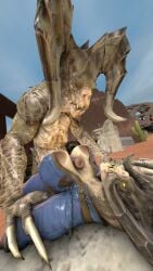 3d animated bethesda_game_studios bethesda_softworks breasts claws deathclaw fallout fallout_(series) female forced male male_penetrating_female monster_girl source_filmmaker tagme titjob video