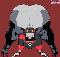 3d bent_over huge_ass lewdssonk nekomathas robot_commander_(bingbingzi) shortstack thick_thighs